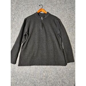 Mizzen + Main Mens XL Charcoal Gray Heather 1/4 Zip Pullover Sweater Shirt